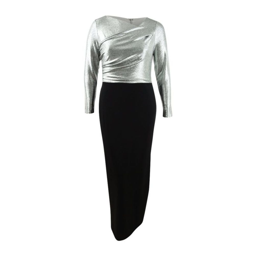 Lauren Ralph Lauren Women's Metallic-Bodice Gown - Black/Grey